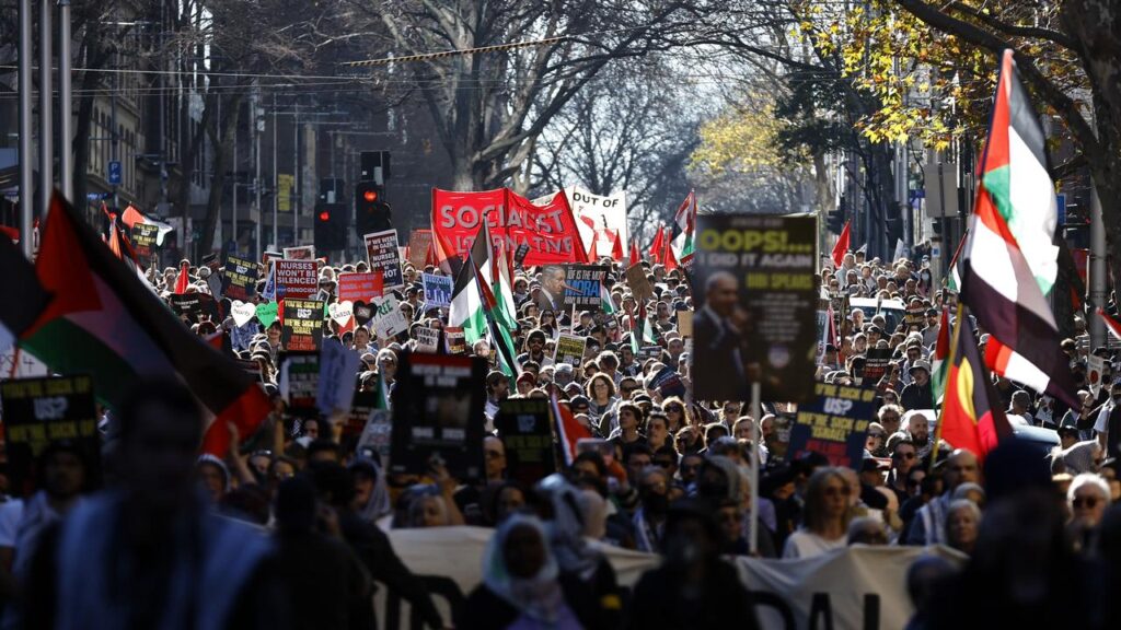 Protesters are expected to march for Palestine in some 37 Australian towns and cities.