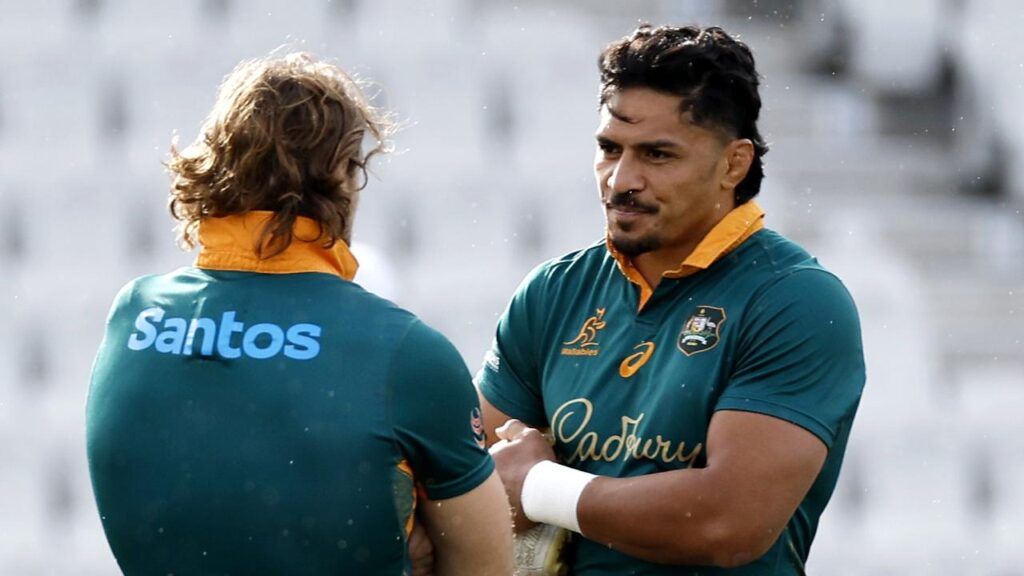 Pete Samu (right) officially returns to the Wallabies following a two-year absence.