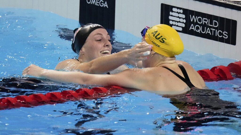 Marrit Steenbergen has pipped Aussie Mollie O’Callaghan for 100m world championship gold.
