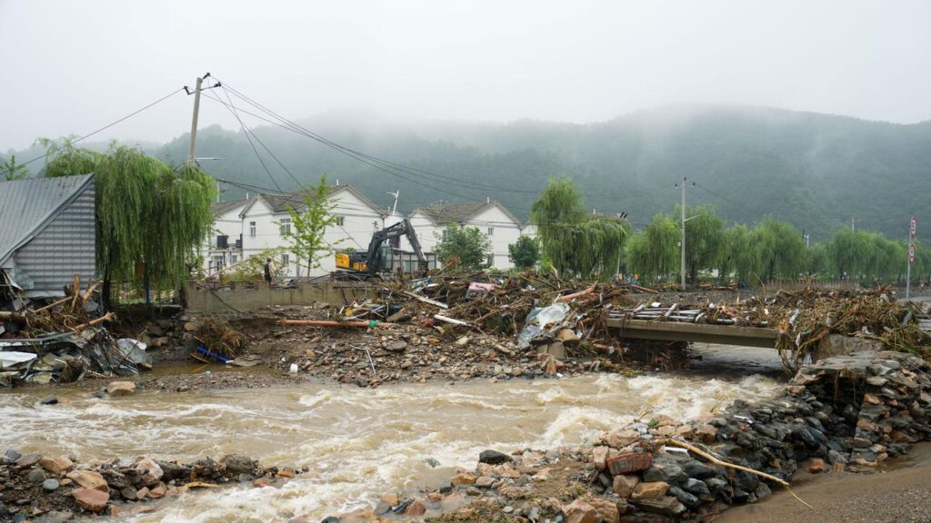 Dozens of people have been killed as torrential rain caused devastating floods in northern China.