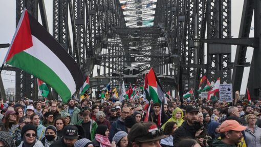 PRO PALESTINE SYDNEY HARBOUR BRIDGE MARCH