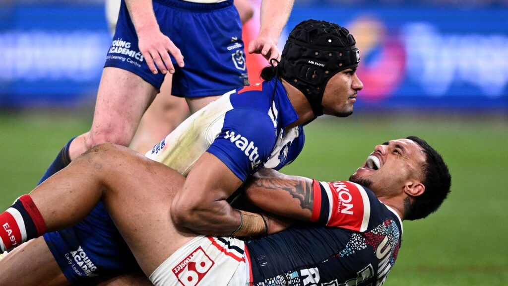 Bulldogs skipper Stephen Crichton (top) has been sanctioned by the NRL for his on-field antics.
