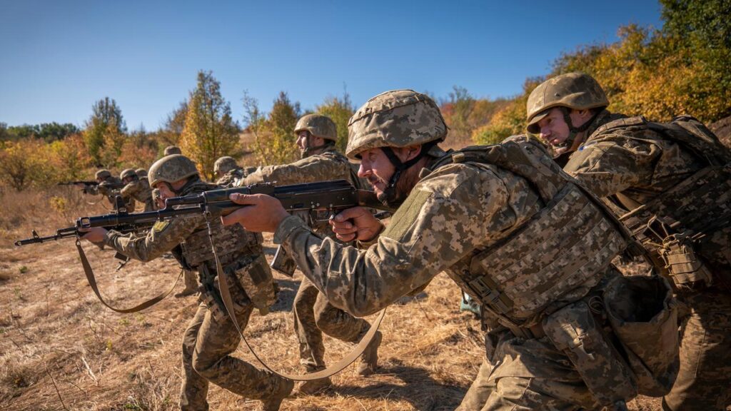 Ukrainian troops are now defending an active front line that’s 1250km long, the army says.