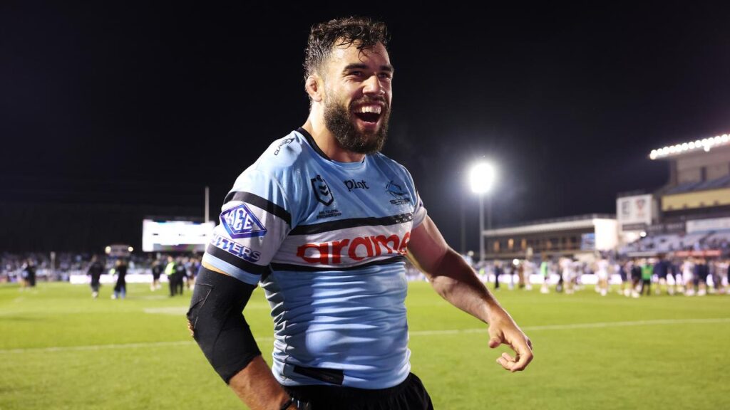 Toby Rudolf was delighted to cross the line to help the Sharks advance to the semi-finals.