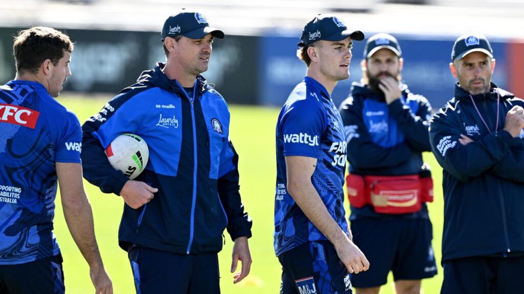 Coach Cameron Ciraldo (2-l) has helped turn the Bulldogs’ fortunes around since taking over.
