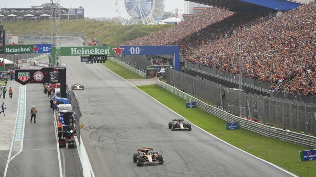 McLaren’s Oscar Piastri winning the Dutch Grand Prix at Zandvoort to extend his championship lead.