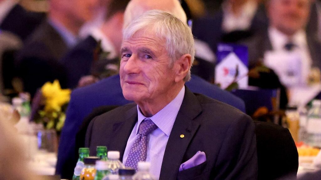 Kerry Stokes has given a retirement date of next February in an announcement of a media merger.
