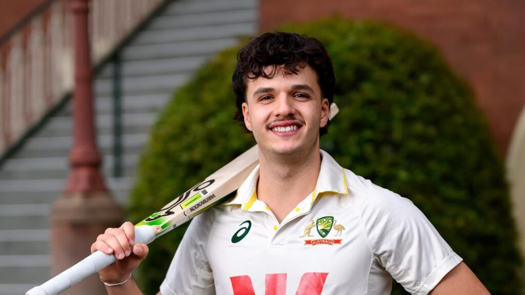 A century for Australia A against India has opener Sam Konstas smiling again.
