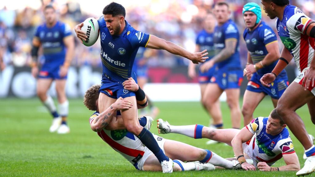 Dylan Brown has helped Parramatta inflict a 56-point thrashing on his next club Newcastle.