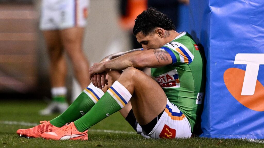 Jamal Fogarty had a game to forget in his final NRL appearance for the Canberra Raiders.