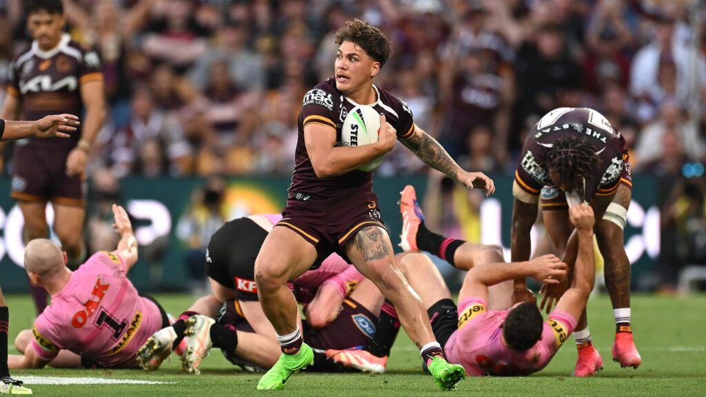 Reece Walsh produced a moment of magic to set up the Broncos’ match-winning try. 
