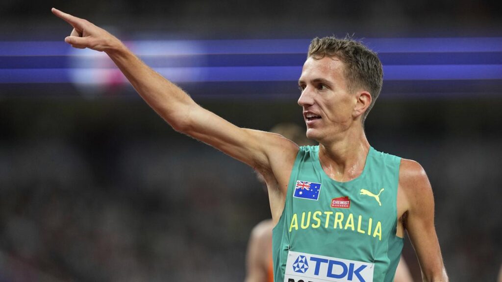 Ky Robinson flew home to finish fourth in the 5000m at the world championships.