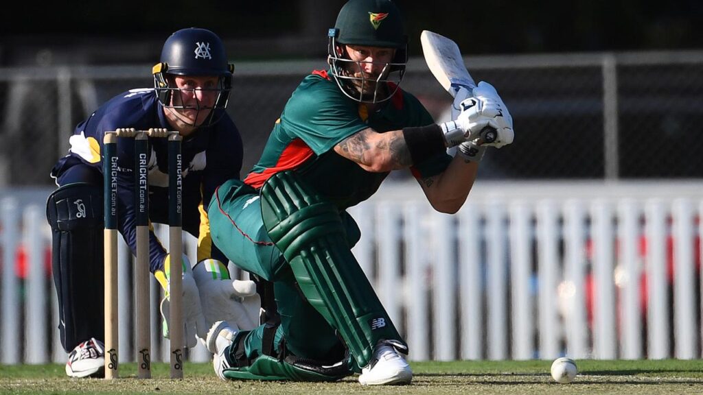 Matthew Wade’s blistering 105 off 68 balls set Tasmania up for a win against Victoria.
