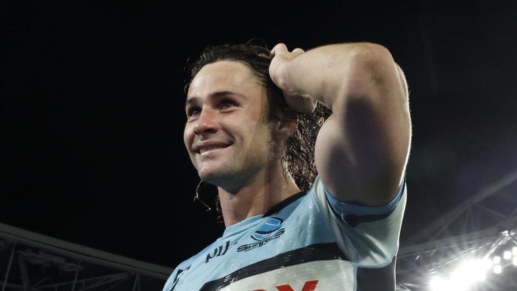 All smiles in the Sharks camp with a relieved Nicho Hynes available to face the Roosters.