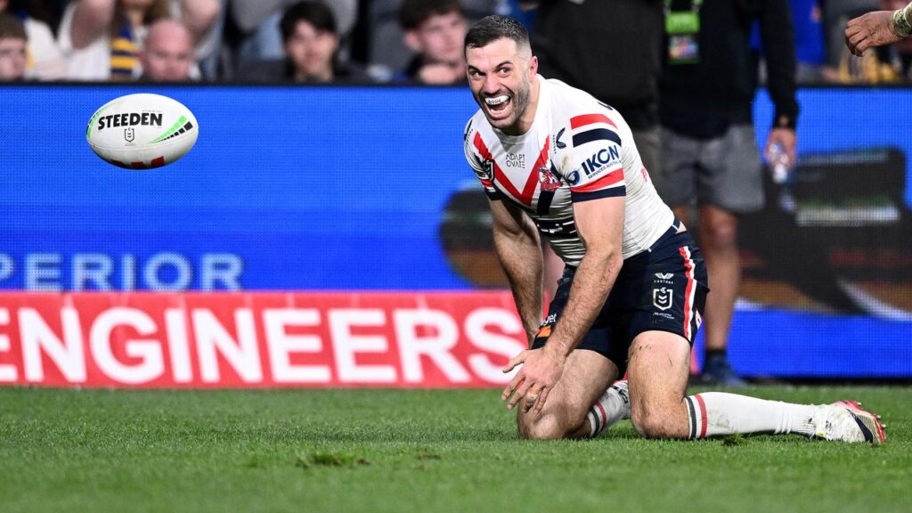 The Roosters’ James Tedesco was voted the best player in the NRL by his peers for a fourth time. 
