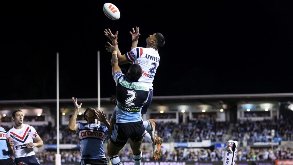 Daniel Tupou outjumps Sione Katoa in round 20 and the two will go at it again on Saturday.