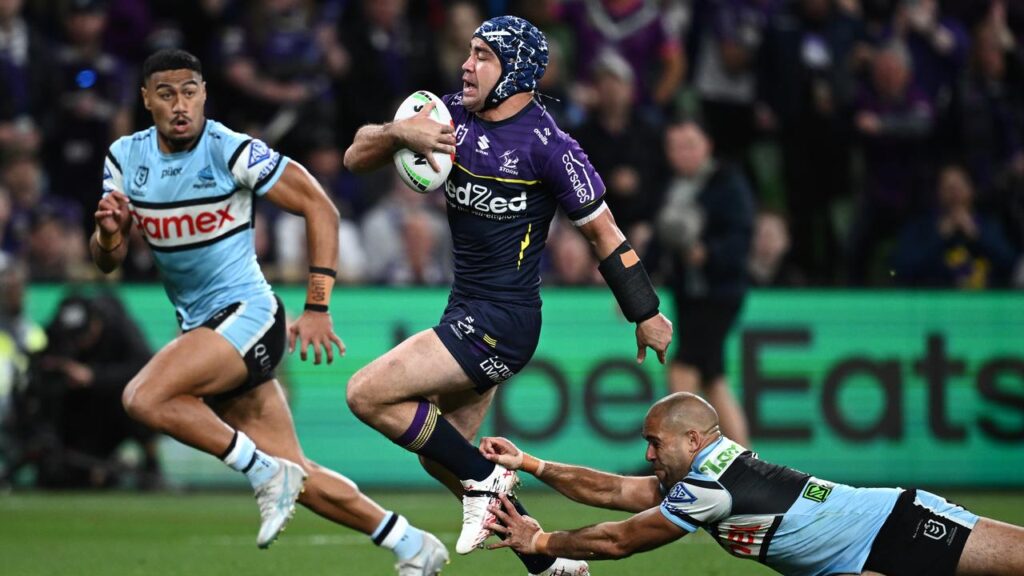 Jahrome Hughes has scored a try in a successful return for Melbourne from a broken arm.
