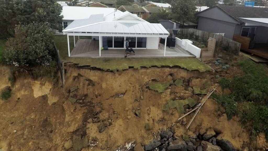 Coastal erosion at Terrigal Beach on the NSW Central Coast in June 2020.
