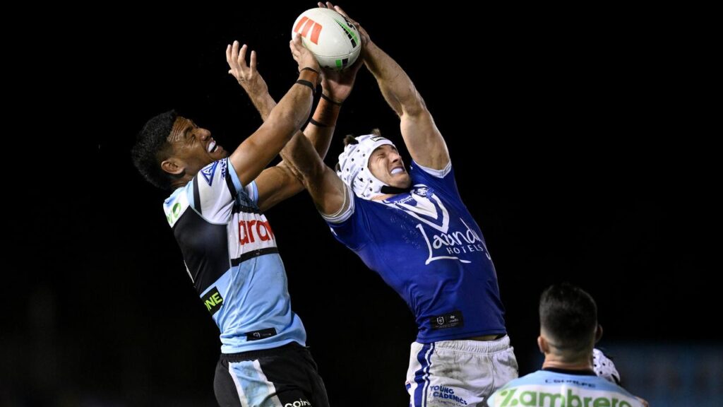 Cronulla’s Ronaldo Mulitalo and Canterbury’s Reed Mahoney are set to renew their rivalry.
