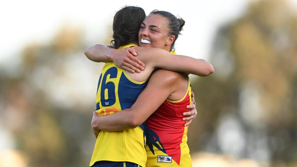 Ebony Marinoff played a major part as the Adelaide Crows flew to victory in her 100th AFLW match.
