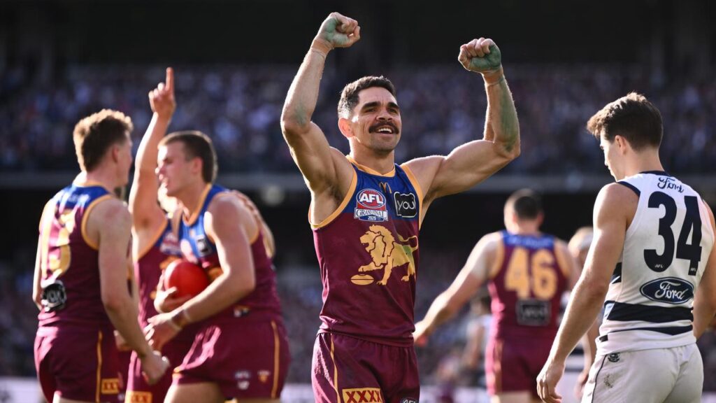 Brisbane goalsneak Charlie Cameron hit the right notes at the MCG, booting four majors.
