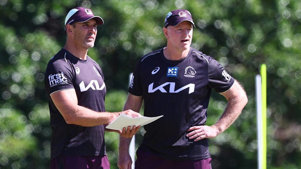 Michael Maguire (r), with Trent Barrett here, is not worried about how the game will be policed.

