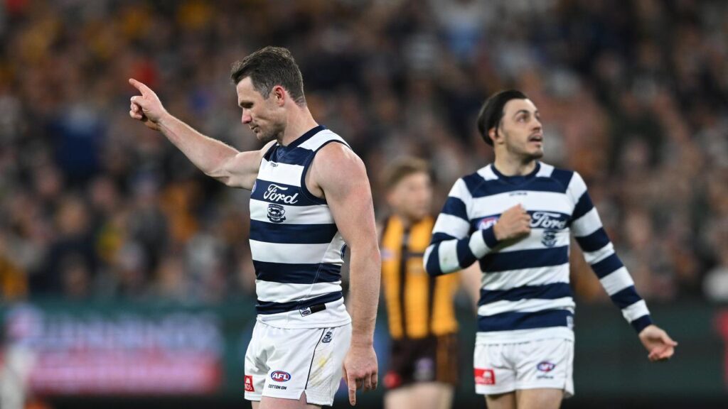 The grand final’s this way … Geelong captain Patrick Dangerfield was awesome against Hawthorn.

