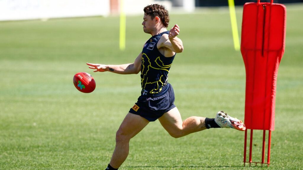 Lachie Neale showed no signs of any ill-effects from his calf injury at Brisbane Lions training.