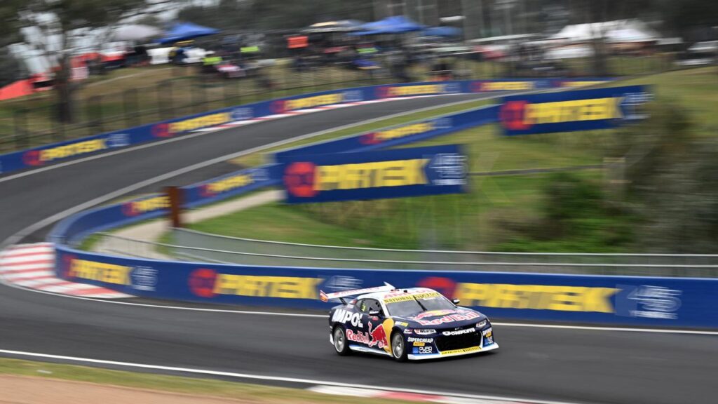 Scott Pye reacquaints himself with Mount Panorama, where rain is forecast for the big race.