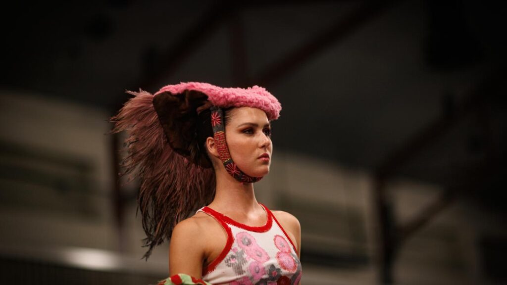 The ganbu marra runway has showcased First Nations designs at Melbourne Fashion Week.
