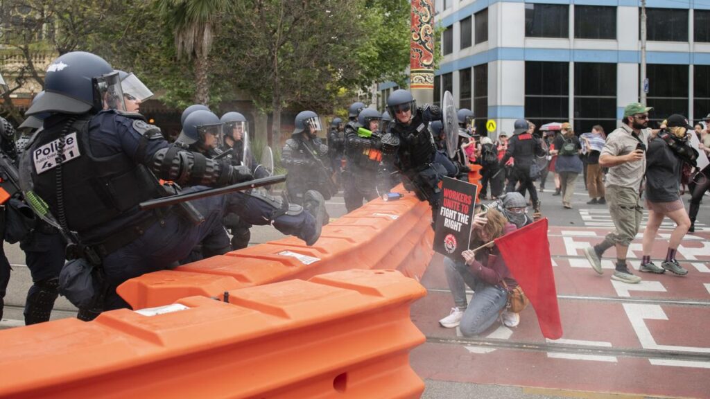 One woman is expected to be charged over the ugly clashes at an anti-immigration rally in Melbourne.