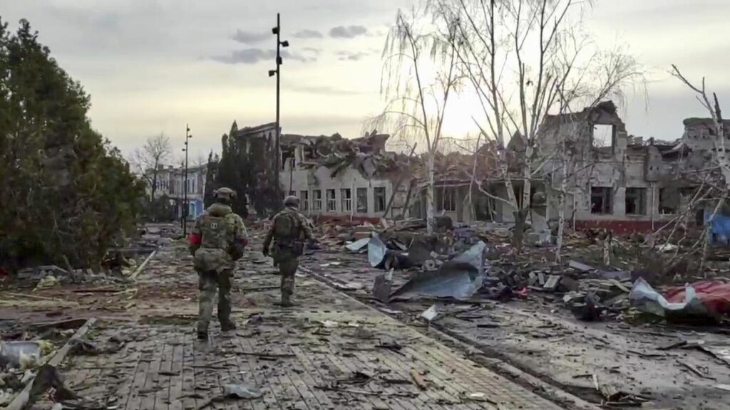 Vladimir Putin says Russian armed forces now have the strategic initiative in Ukraine.
