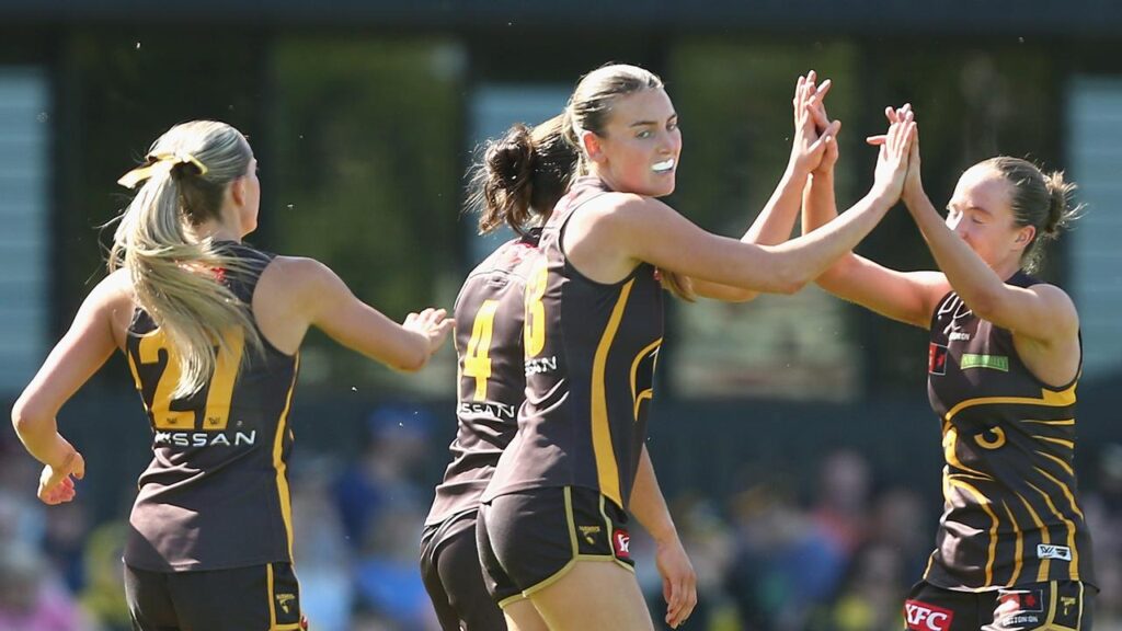 The Hawks have won their fourth match in a row to move into second spot on the AFLW ladder.
