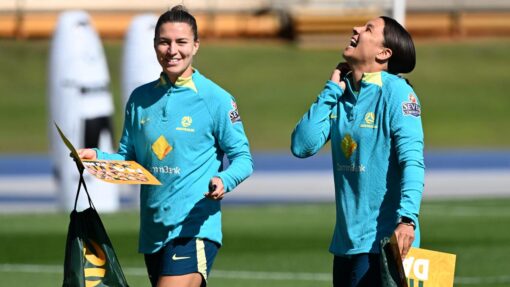 We've missed her: Matildas star delighted Kerr's back WWC23 AUSTRALIA TRAINING