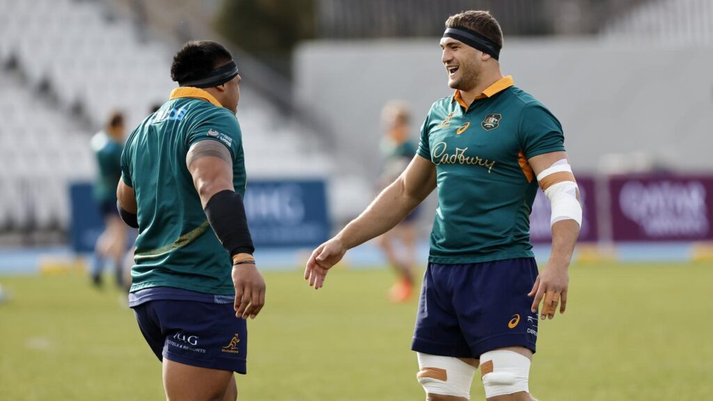 Nick Champion de Crespigny (r) was surprised to learn he would be Wallabies captain against Japan.