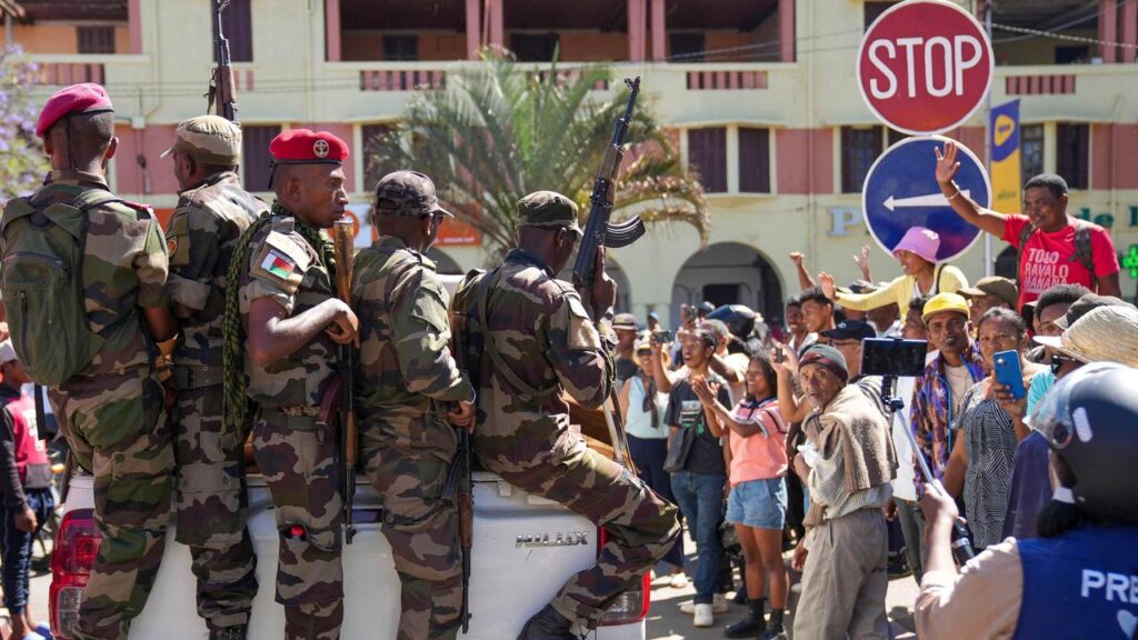 A colonel in Madagascar’s elite military unit has announced the armed forces are taking control.