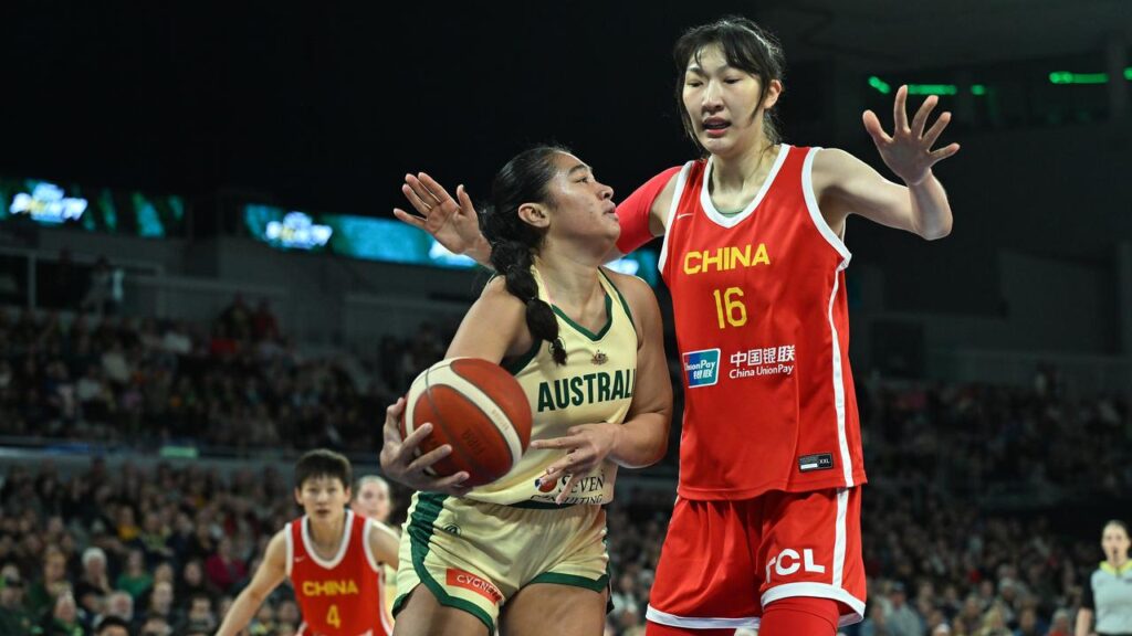 Han Xu, seen playing for China against Australia in 2024, has signed for the WNBL’s Perth Lynx.
