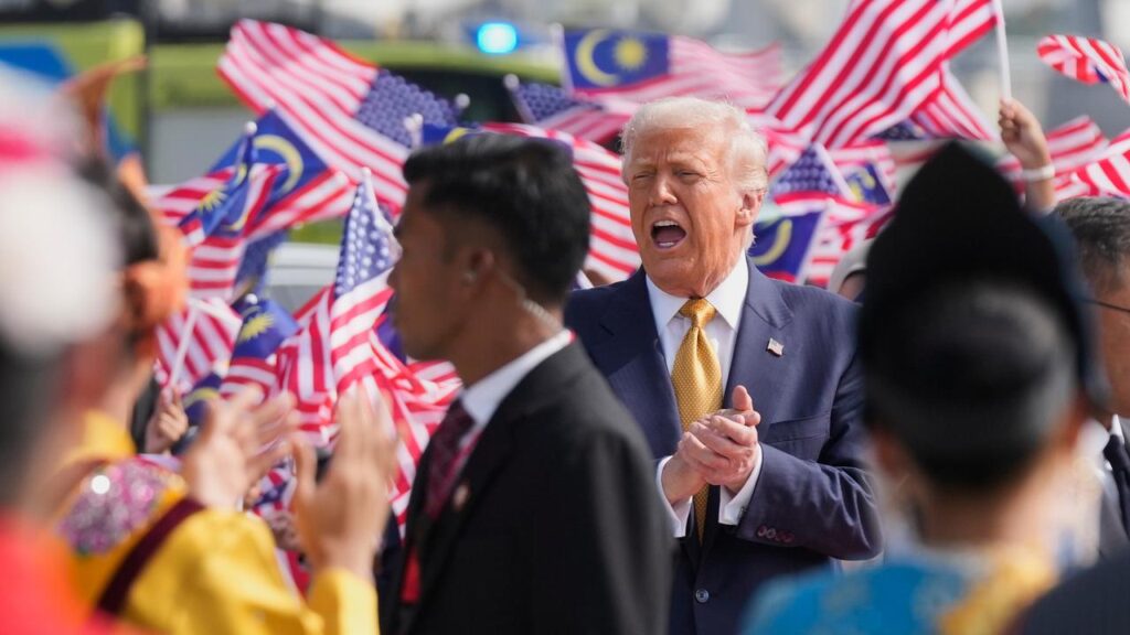 Donald Trump has farewelled Malaysia for Japan – the second stop on his five-day trip to Asia.