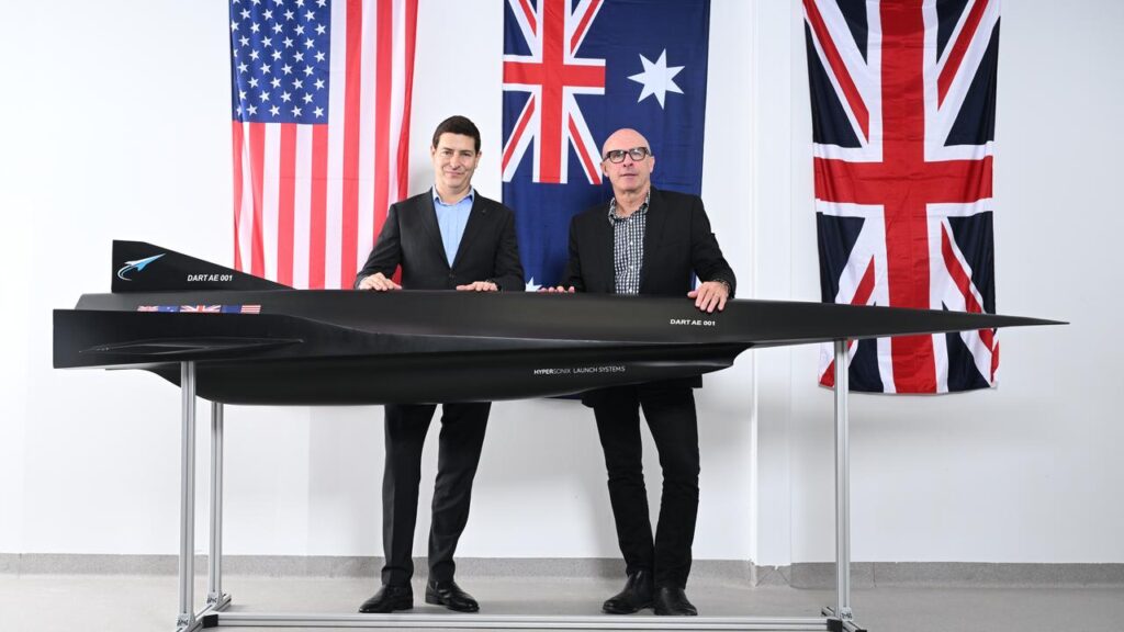 Matt Hill and Dr Michael Smart (right) have developed a hypersonic aircraft with zero emissions.