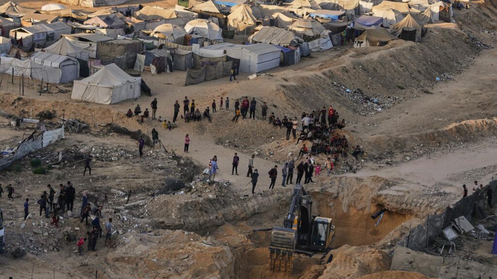 Israeli authorities have allowed an Egyptian team to use excavators to search for hostage bodies.