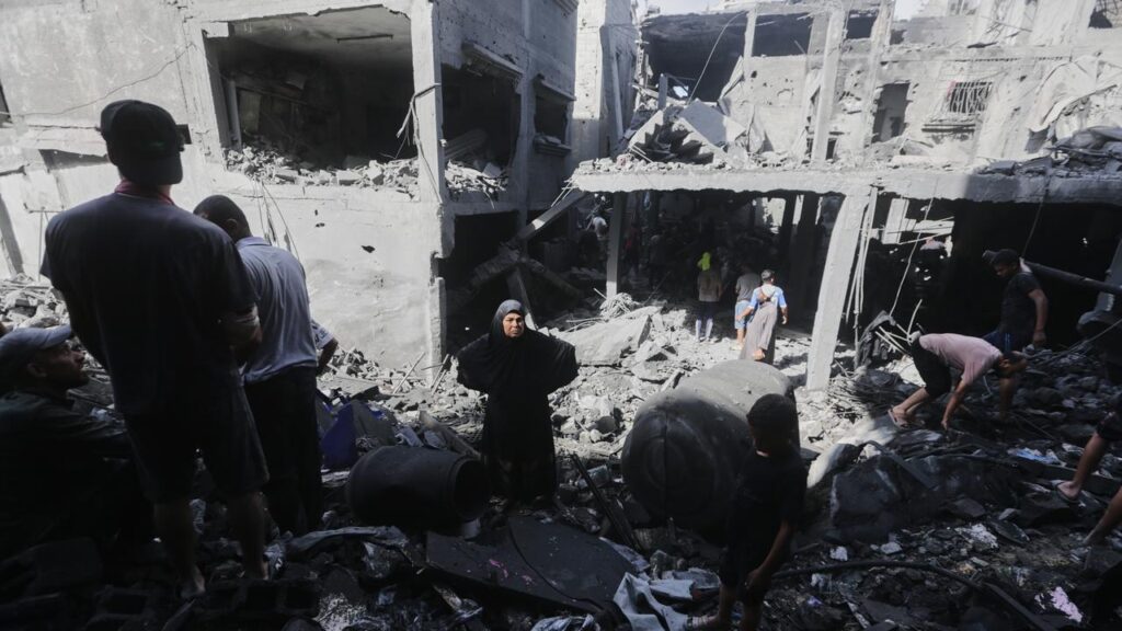 The Gaza Strip’s health ministry says 104 people were killed in Israeli strikes in the past day.
