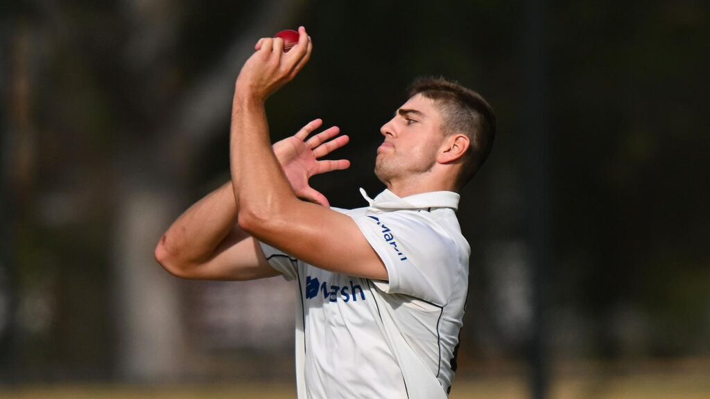 West Australian paceman Liam Haskett took 3-26 off 10 lethal overs against Tasmania.
