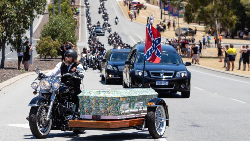 A rival bikie accused of orchestrating the murder of senior Rebels bikie Nick Martin is on trial.