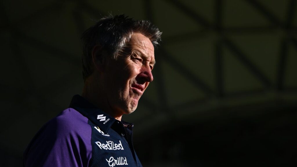 Storm coach Craig Bellamy is all business as he chases another NRL premiership. 
