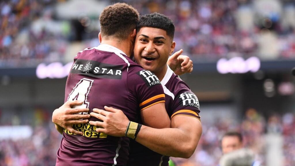 Josiah Karapani is having a ball at the Broncos after a bumpy start to his career in Australia.
