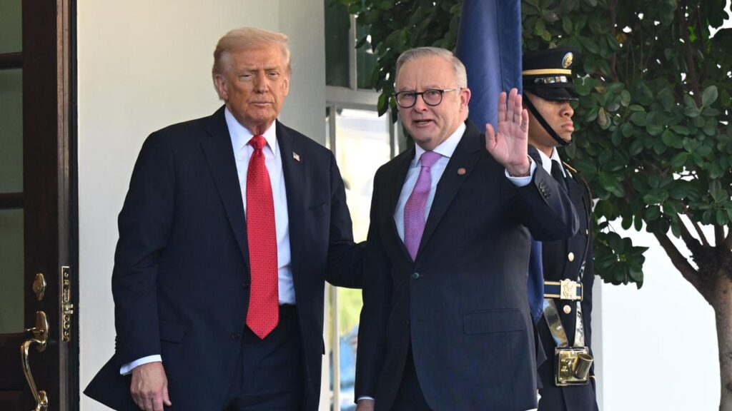 Prime Minister Anthony Albanese was greeted by US President Donald Trump at the White House.
