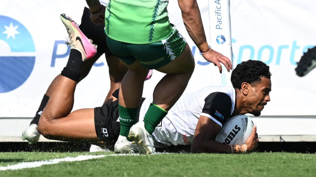 Jahream Bula has crossed four times in Fiji’s 20-point Pacific Championships win over Cook Islands.

