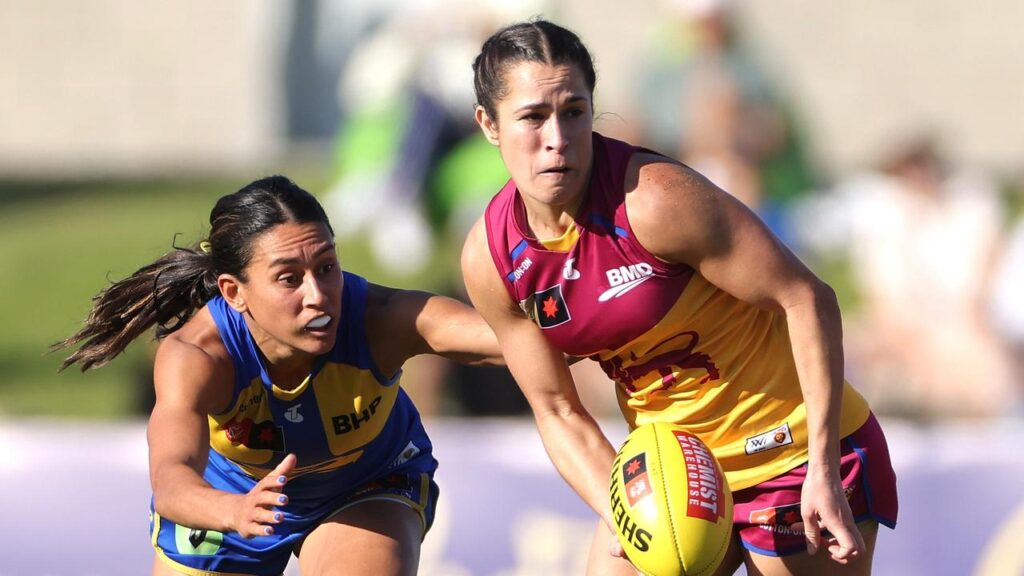 Ally Anderson has racked up 32 possessions in Brisbane’s 38-point win over Essendon.