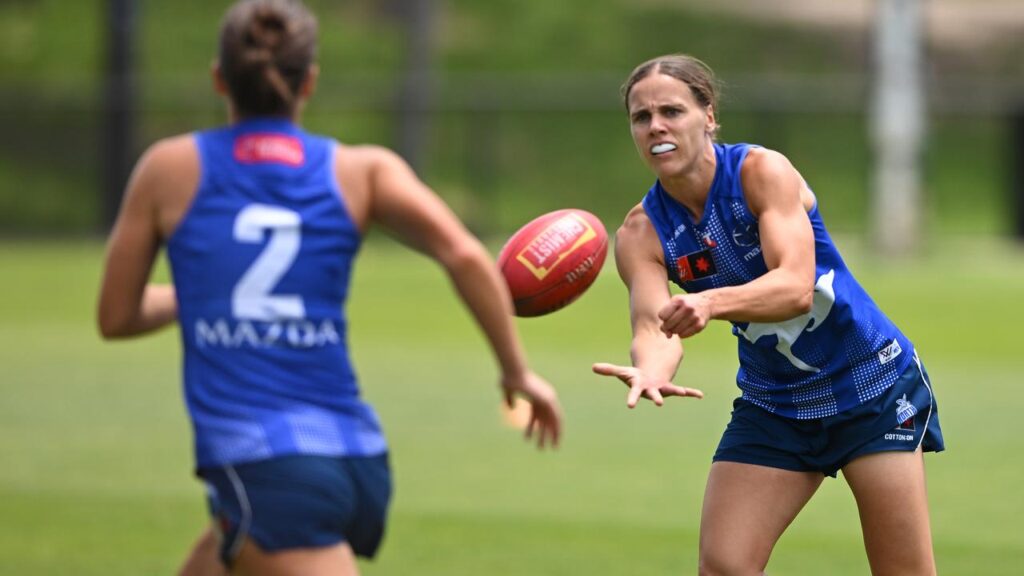 Jasmine Garner and her Kangaroos teammates are focused on winning the AFLW grand final. 

