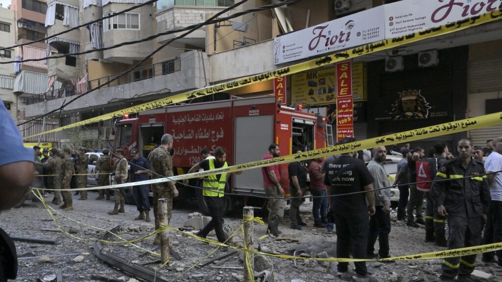 A Hezbollah military leader was the target of an Israeli air strike in southern Beirut.
